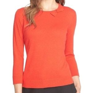 Kate Spade Bow Embellished 3/4 sleeve sweater L